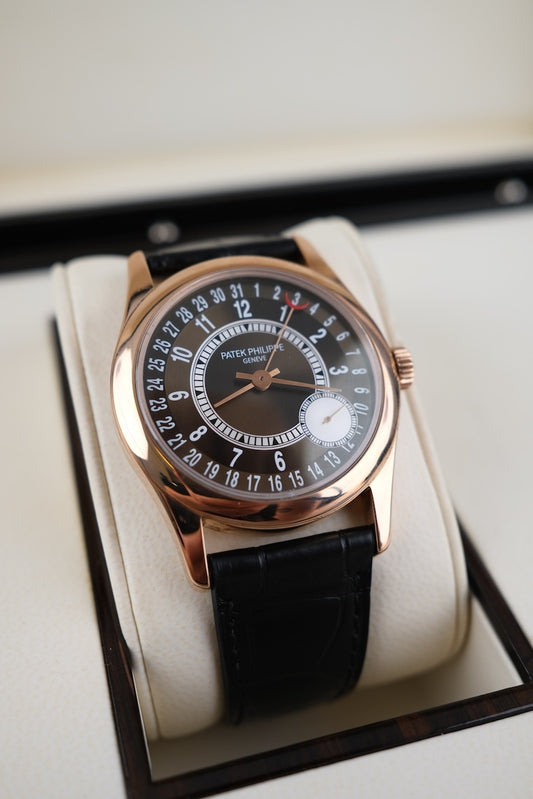 Patek Philippe Calatrava 6000R Box + og. Papiere 18k Rosegold, Brown Dial, SERVICED, 37mm