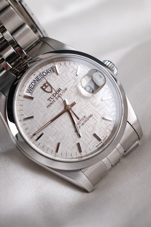 Tudor Prince Date-Day 76200 Original Papiere Silver Linen Dial, 36mm