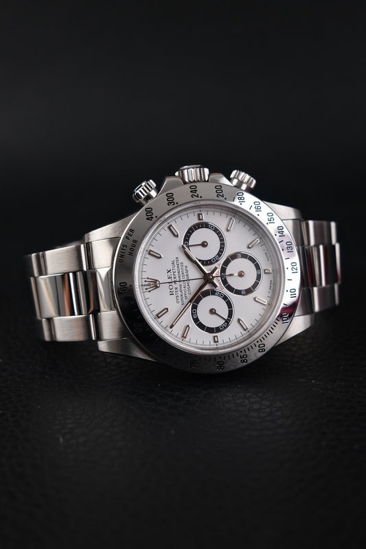 Rolex Daytona 16520 Box + og. Papiere Zenith, White Dial, Rolex Service 2024, LC EU, T-Series