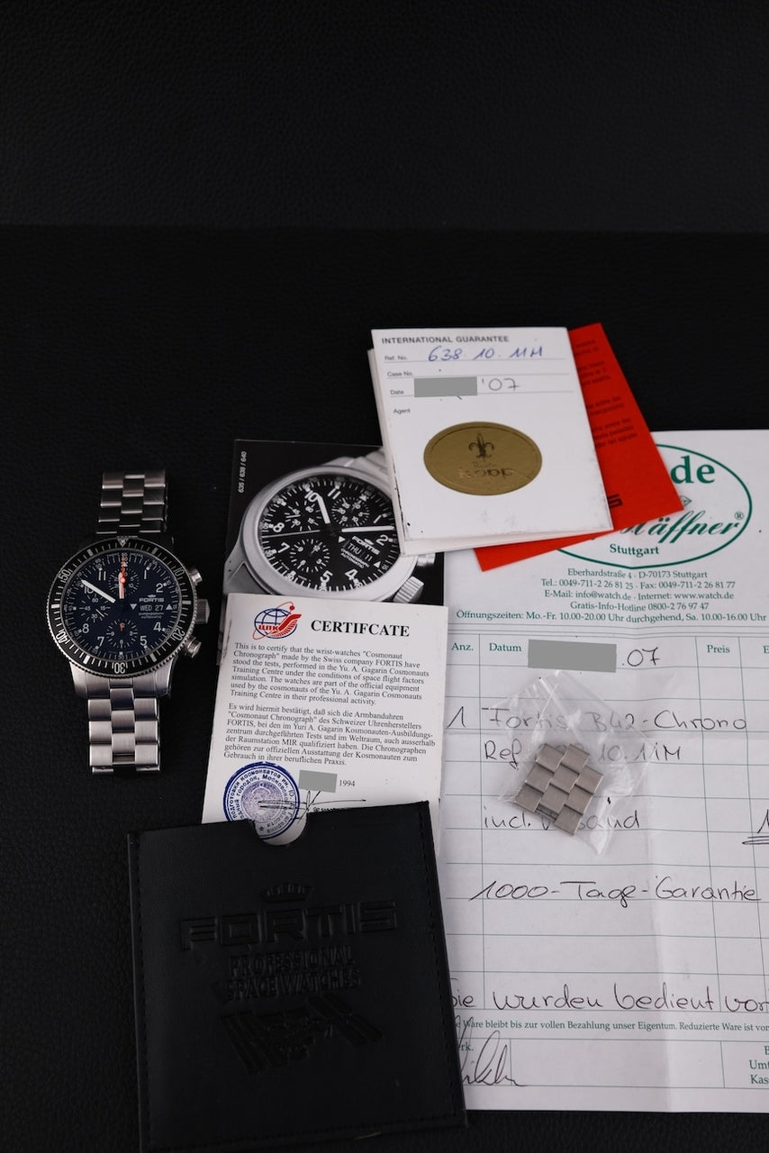 Fortis B-42 Official Cosmonauts Chronograph 638.10.141.3 - Papiere und oder Lieferumfang