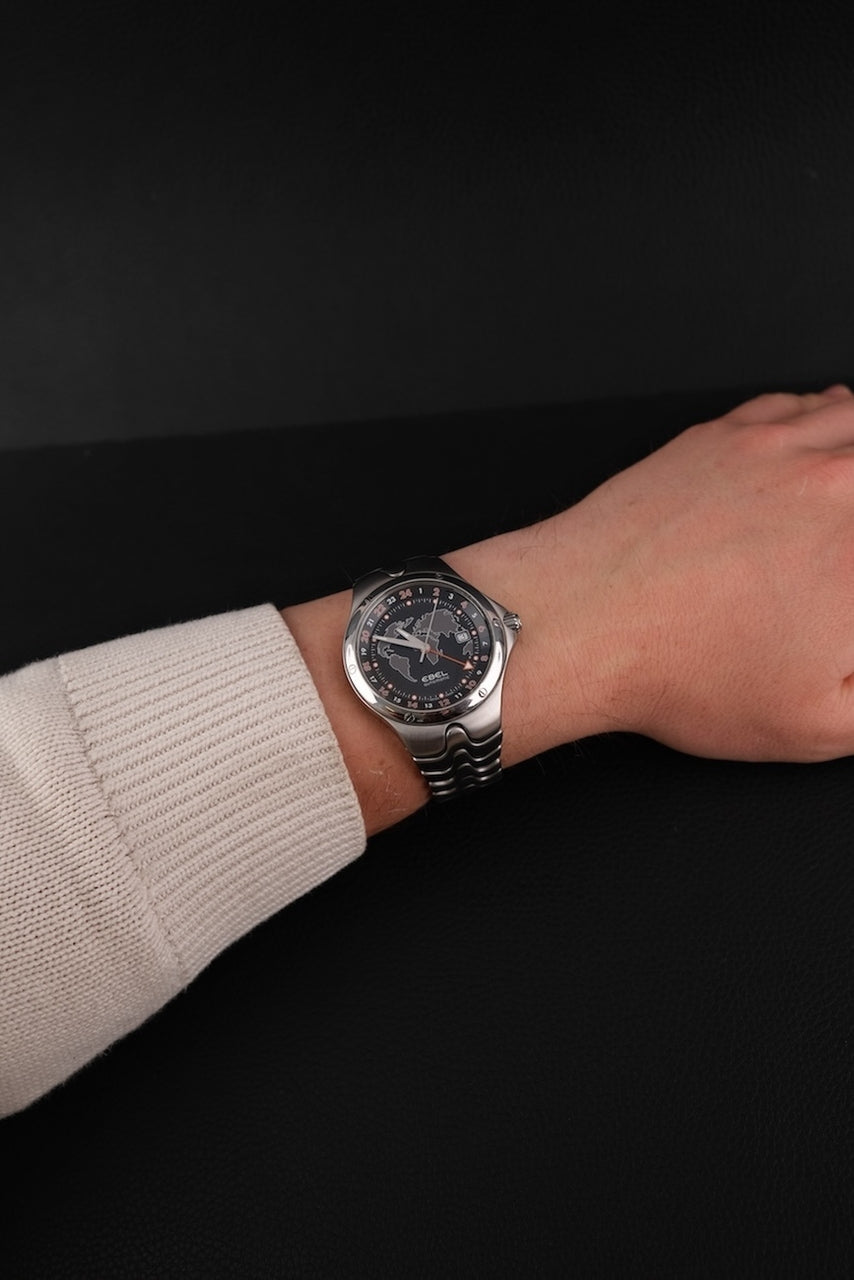 Ebel Sportwave GMT E9123K51 Original Papiere 43mm, German Delivered