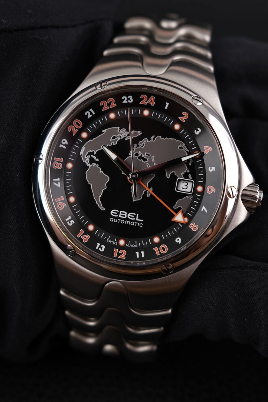 Ebel Sportwave GMT E9123K51 Original Papiere 43mm, German Delivered