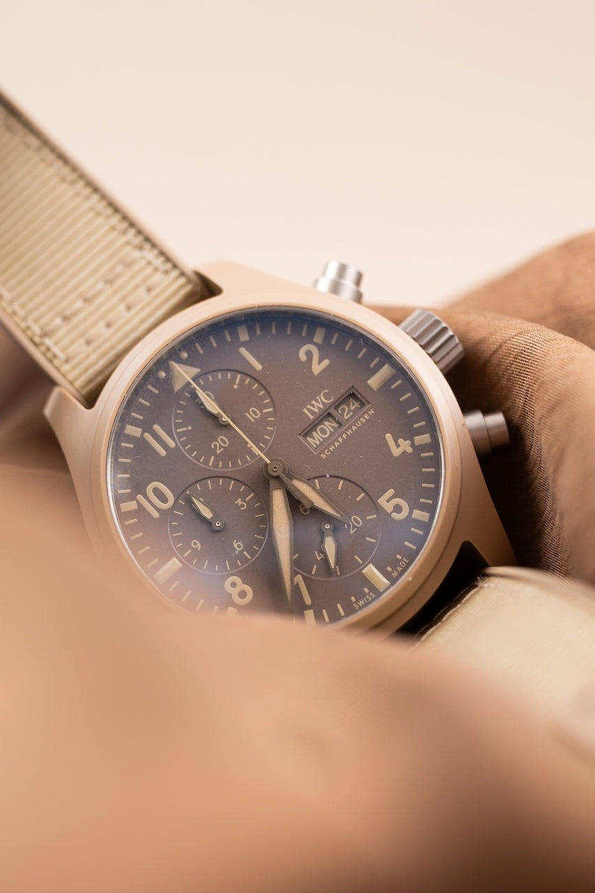 IWC Fliegeruhr Chronograph Top Gun IW389402 Box + og. Papiere "Mojave Desert", 2023, 41mm
