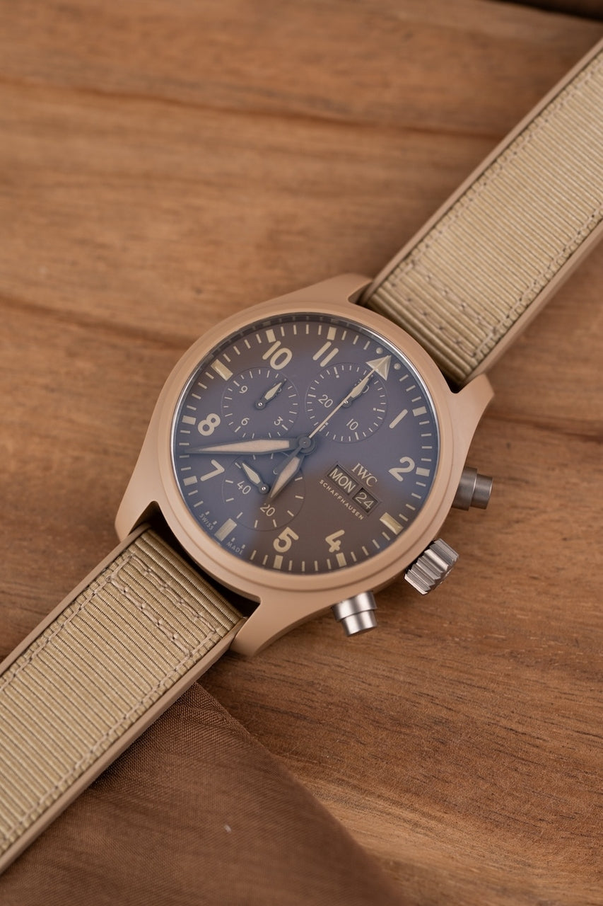 IWC Fliegeruhr Chronograph Top Gun IW389402 Box + og. Papiere "Mojave Desert", 2023, 41mm