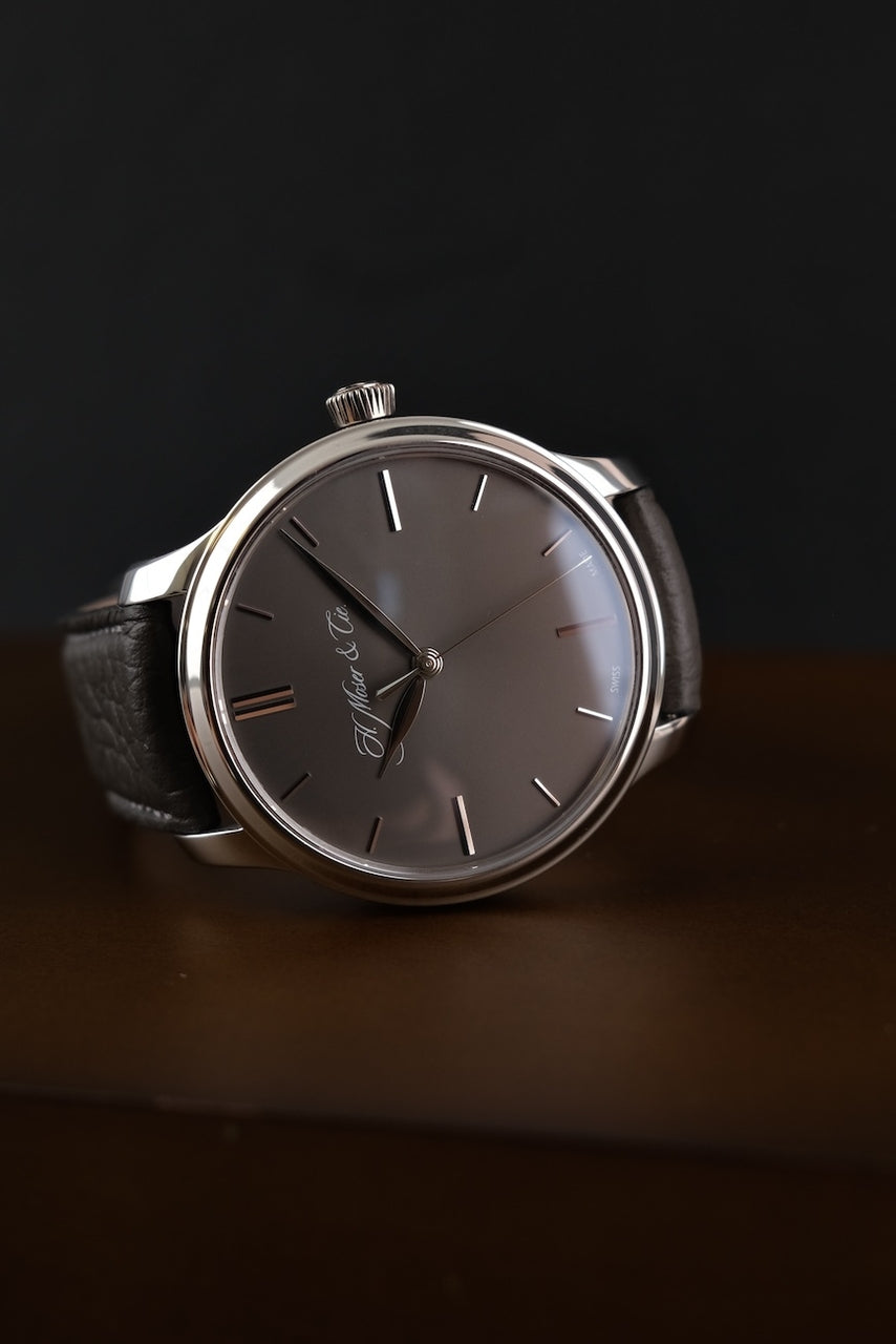 H.Moser & Cie Endeavour Monard Centre Seconds 343505015 Box + og. Papiere Platinum, 40mm, Grey Dial