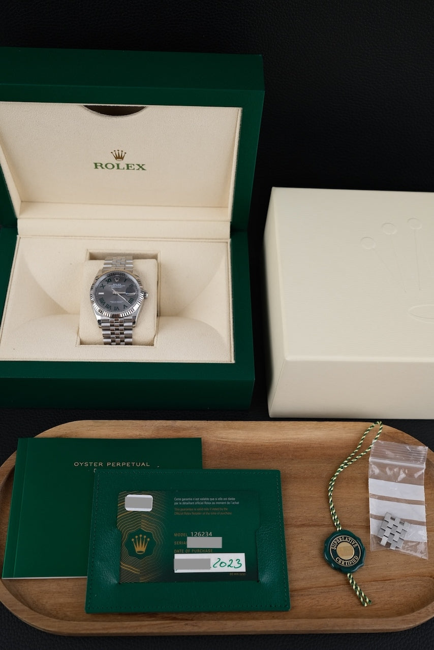 Rolex Datejust 36 126234 Box + og. Papiere Wimbledon, 2023, Jubilee