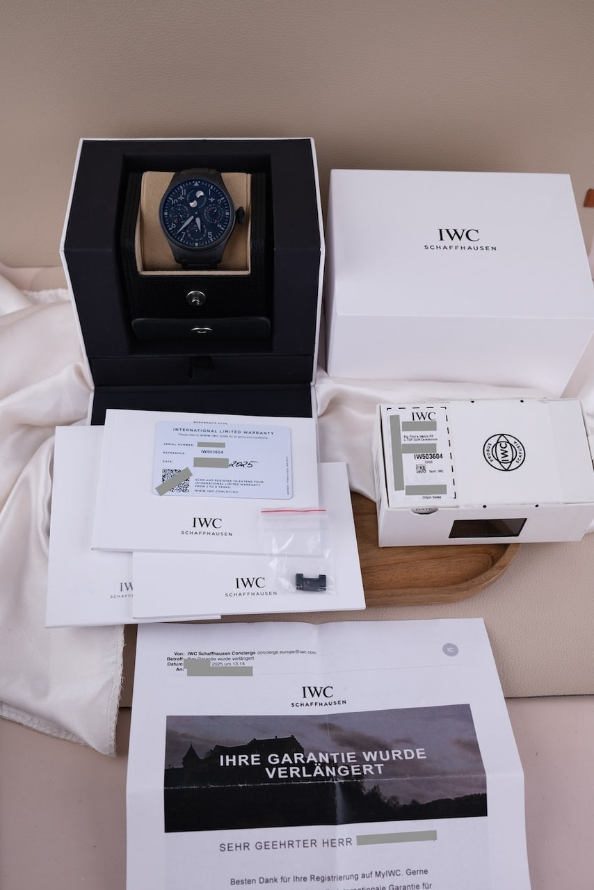IWC Big Pilot’s Watch Perpetual Calendar TOP GUN Ceratanium IW503604 - Papiere und oder Lieferumfang