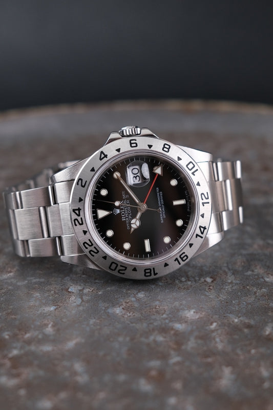 Rolex Explorer II 16570 Box + og. Papiere Black Dial, LC100, U-Series