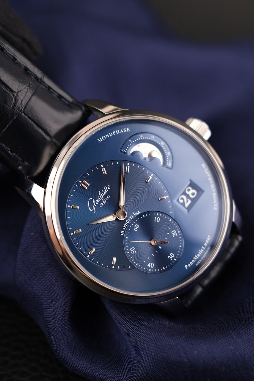 Glashütte PanoMaticLunar 19002463261 Box + og. Papiere Blue Dial, 40mm