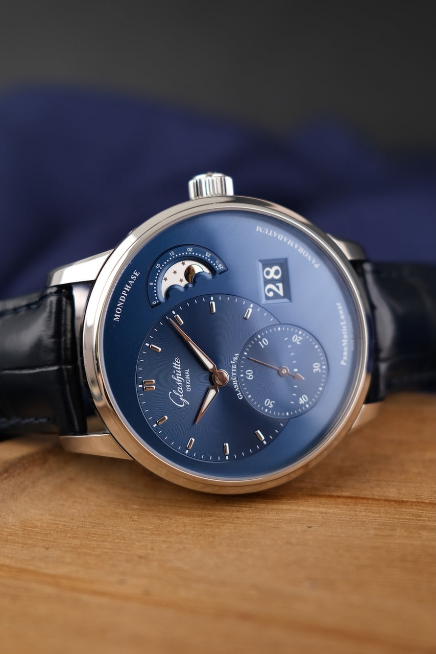 Glashütte PanoMaticLunar 19002463261 Box + og. Papiere Blue Dial, 40mm