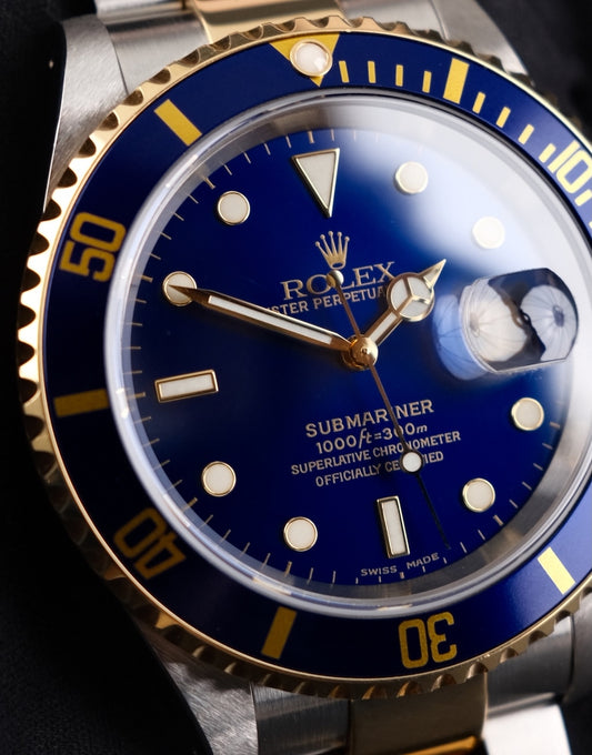 Rolex Submariner Date 16613 Box + og. Papiere Bluesy / P-Series