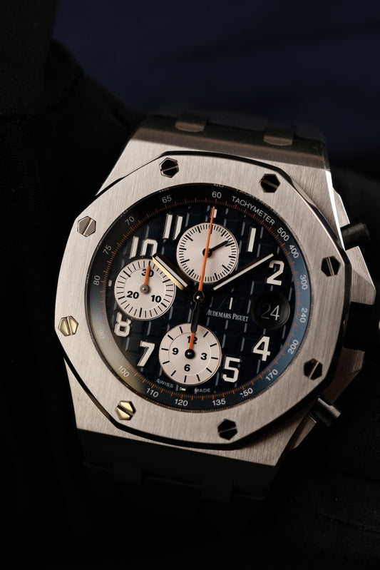 Audemars Piguet Royal Oak Offshore Chronograph 26470ST.OO.A027CA.01 Box + og. Papiere "Navy", Great Condition, 2014
