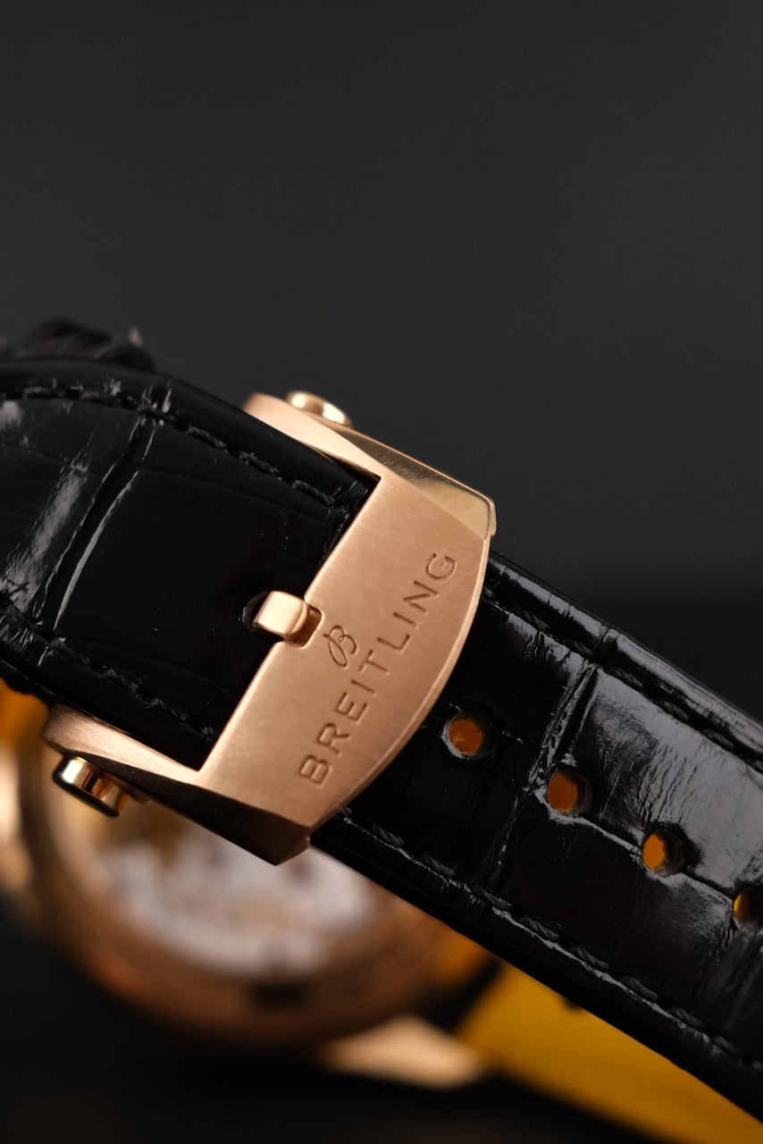 Breitling Duograph B15 RB1510251B1P1 Box + og. Papiere 18k Rosegold, Breitling Warranty 2028
