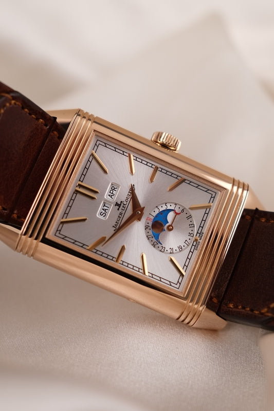 Jaeger-LeCoultre Reverso Duo-Face Calendar Q3912530 Box + og. Papiere German First Buyer's Invoice, 18k Rosegold, Warranty 2032