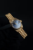 Bild in Galerie-Betrachter laden, Rolex Lady-Datejust 69178 Box + og. Papiere 18k Gold, Blue Diamond Dial, L-Series, 26mm
