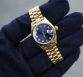 Bild in Galerie-Betrachter laden, Rolex Datejust 69178 Box + og. Papiere 18k Gold, Blue Diamond Dial, L-Series, 26mm
