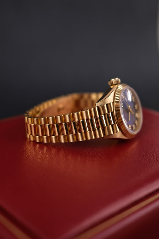 Rolex Datejust 69178 Box + og. Papiere 18k Gold, Blue Diamond Dial, L-Series, 26mm