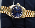 Bild in Galerie-Betrachter laden, Rolex Datejust 69178 Box + og. Papiere 18k Gold, Blue Diamond Dial, L-Series, 26mm
