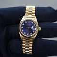 Bild in Galerie-Betrachter laden, Rolex Datejust 69178 Box + og. Papiere 18k Gold, Blue Diamond Dial, L-Series, 26mm
