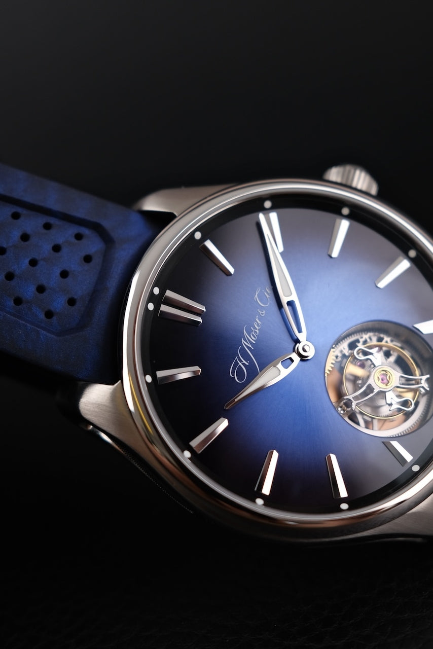 H.Moser & Cie Pioneer Tourbillon 3804-1201 Box + og. Papiere Blue Dial, Limited Edition x/50