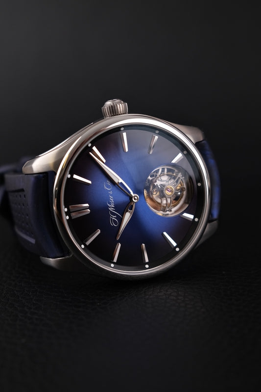 H.Moser & Cie Pioneer Tourbillon 3804-1201 Box + og. Papiere Blue Dial, Limited Edition x/50