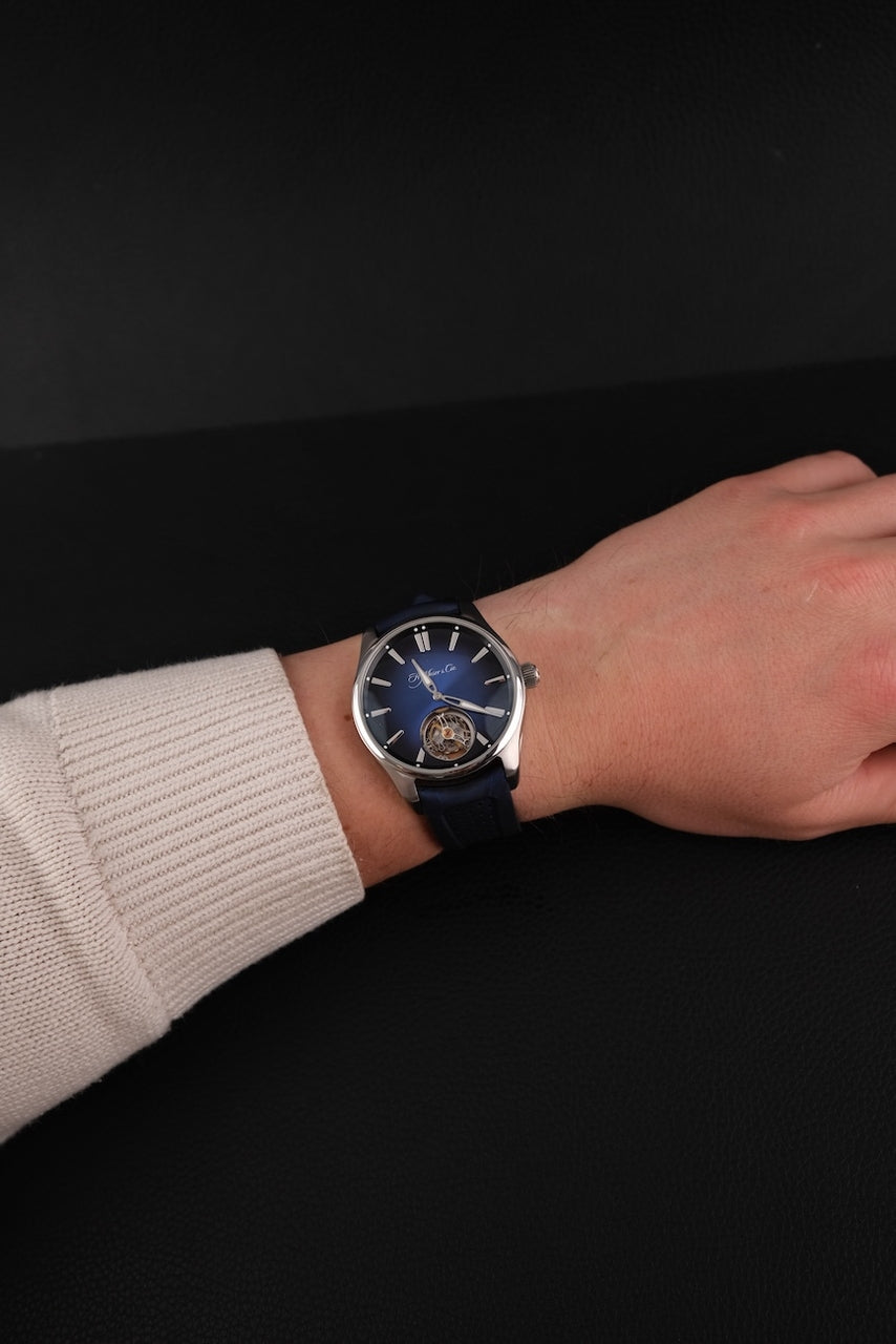 H.Moser & Cie Pioneer Tourbillon 3804-1201 Box + og. Papiere Blue Dial, Limited Edition x/50