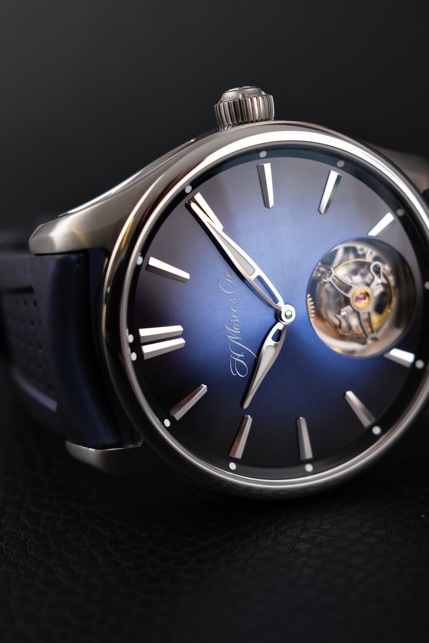 H.Moser & Cie Pioneer Tourbillon 3804-1201 Box + og. Papiere Blue Dial, Limited Edition x/50
