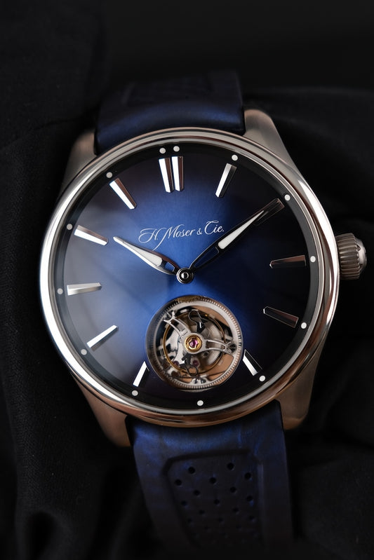 H.Moser & Cie Pioneer Tourbillon 3804-1201 Box + og. Papiere Blue Dial, Limited Edition x/50