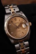 Cargar la imagen en la vista de la galería, Tudor Prince Date, S/G, Fluted Bezel, Champagne Diamond Dial 74033 Original Papiere 34mm, Serviced
