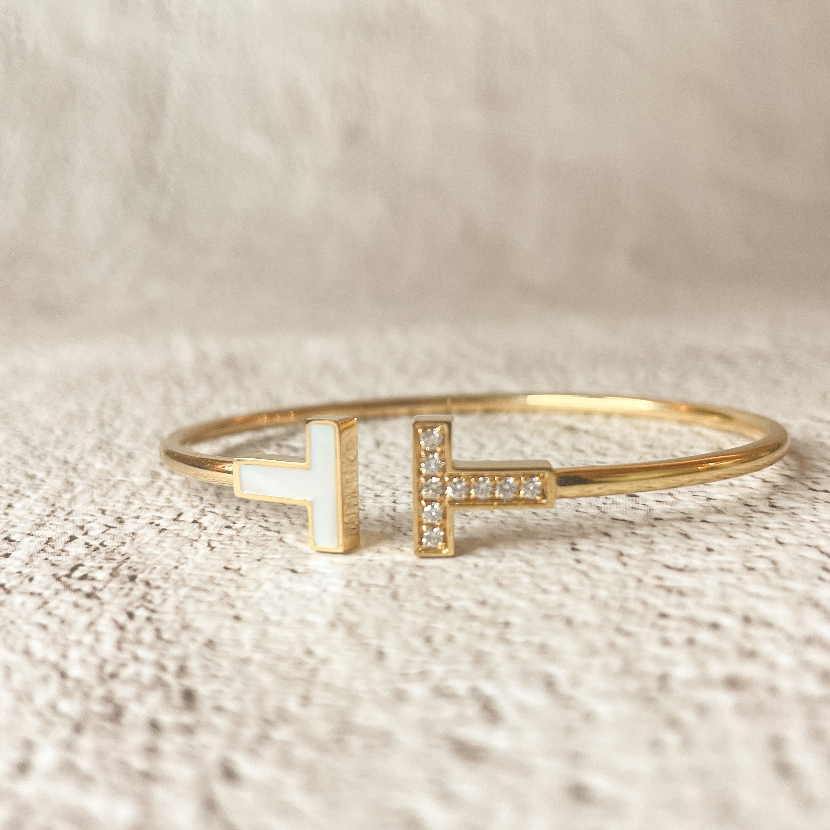 Tiffany T diamond wire bracelet in 18k gold medium  Tiffany  Co