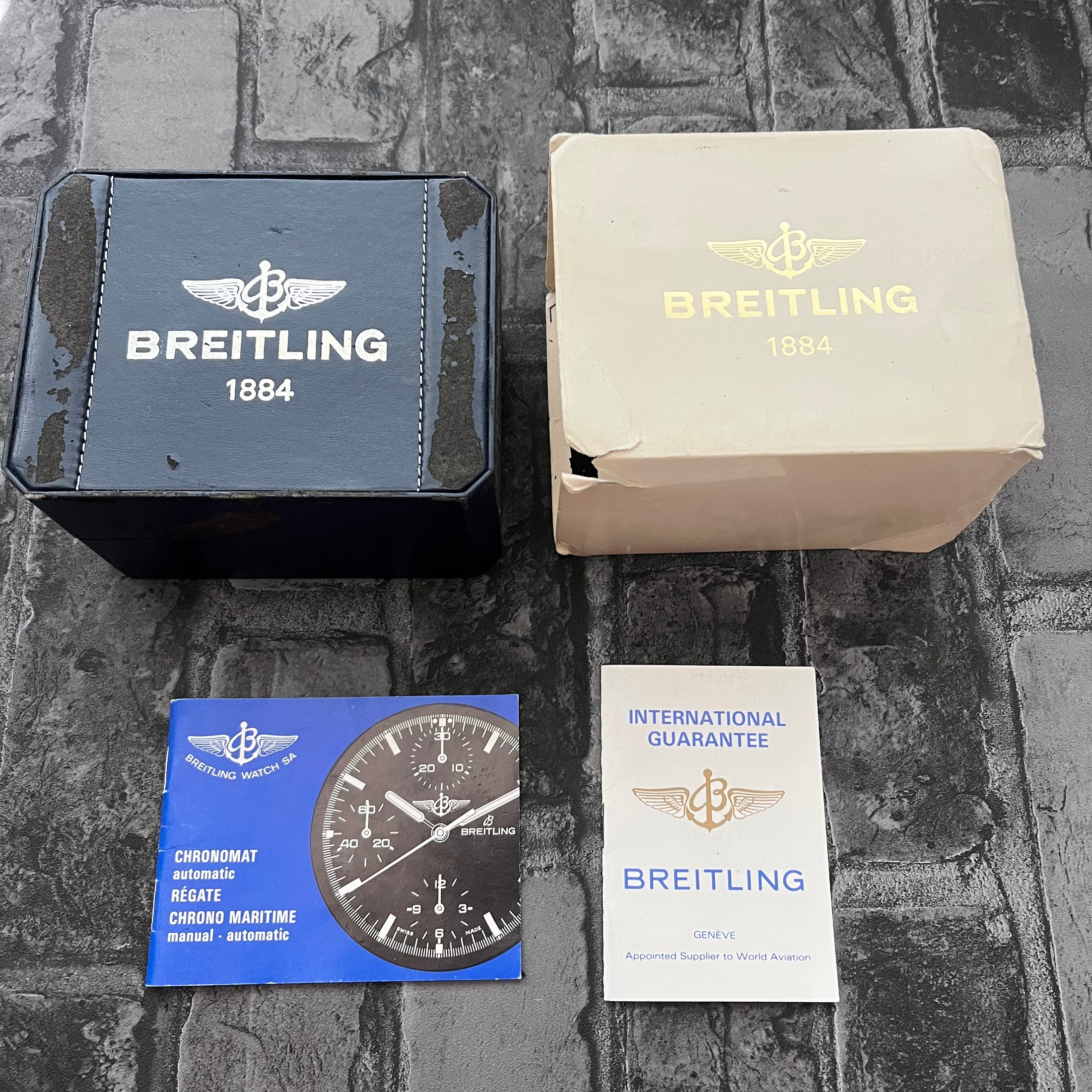 Breitling Chronomat 81950 Limited 18K Gold Bezel Box Papers